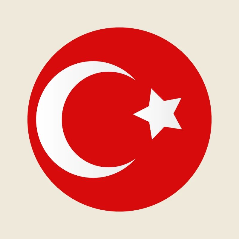 Drapeau turc en forme de cercle