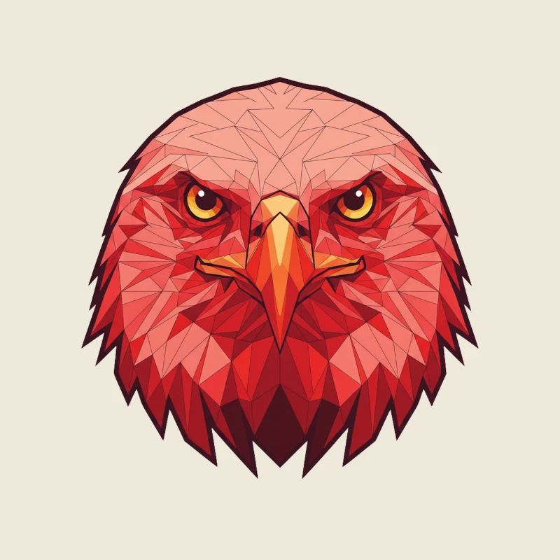 Red Eagle Lowpoly Portrait