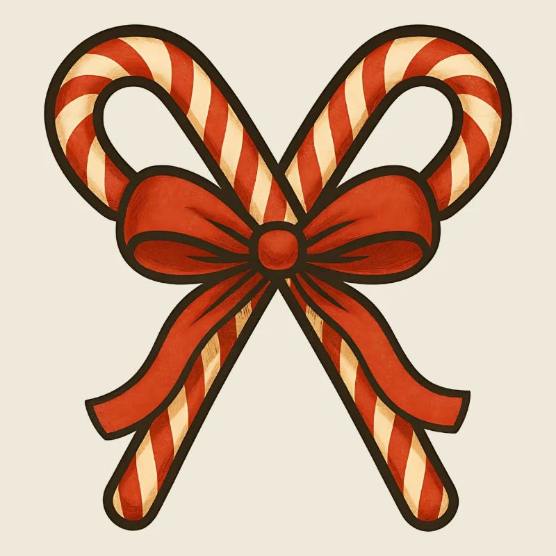 Zuckerstangen mit roter Schleife