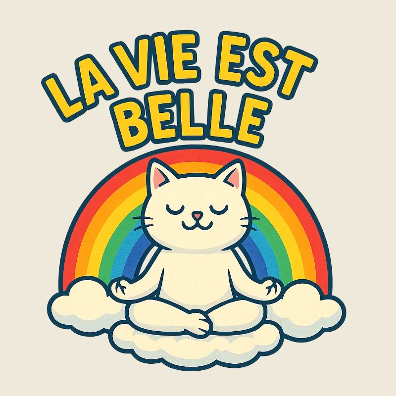 Chat Zen Arc en Ciel  la vie est belle