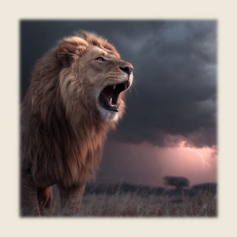 Löwe im Sturm – Dramatischer Roaring King