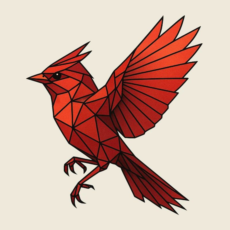 Geometrischer Roter Vogel