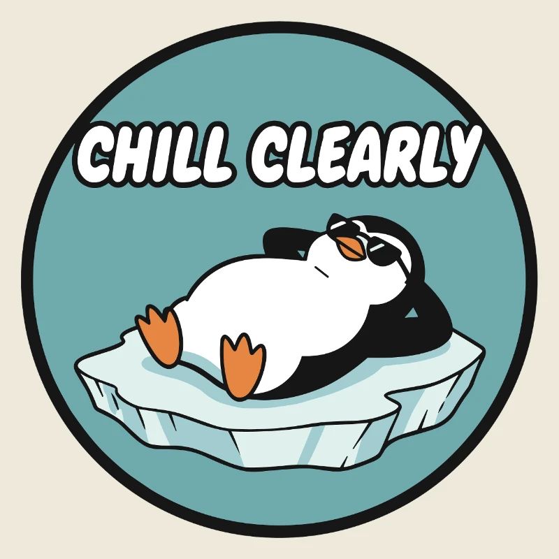 Chill Clearly Pinguin auf Eis