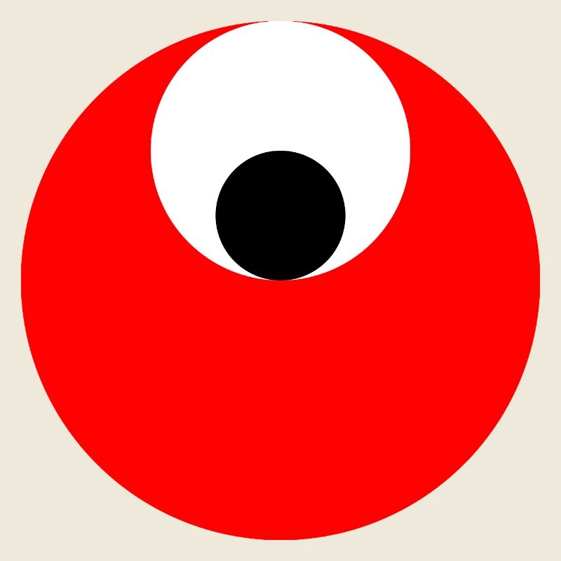 3 circles, red, white and black
