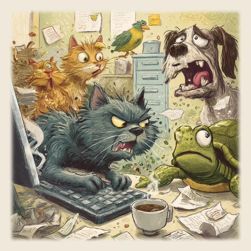 Chaos dans le bureau des animaux