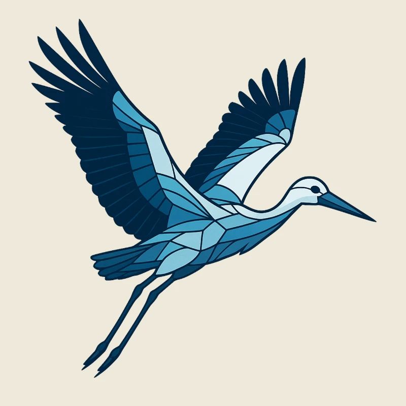 Art au trait du flugheron bleu