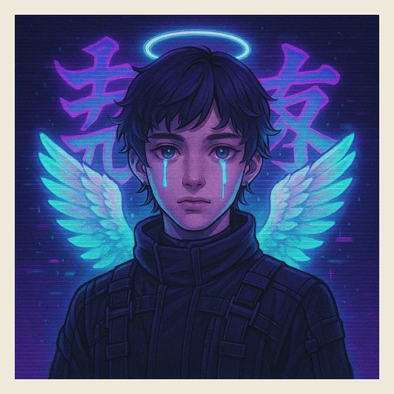 Cyberpunk Angel E-Boy Y2K Synthwave Art