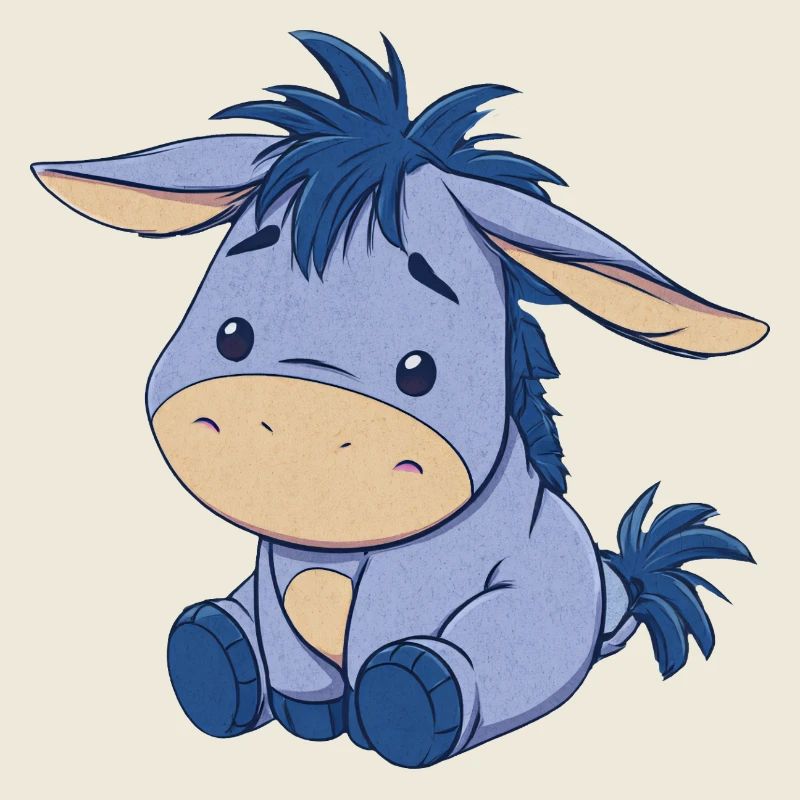 Blue cute Plush Donkey