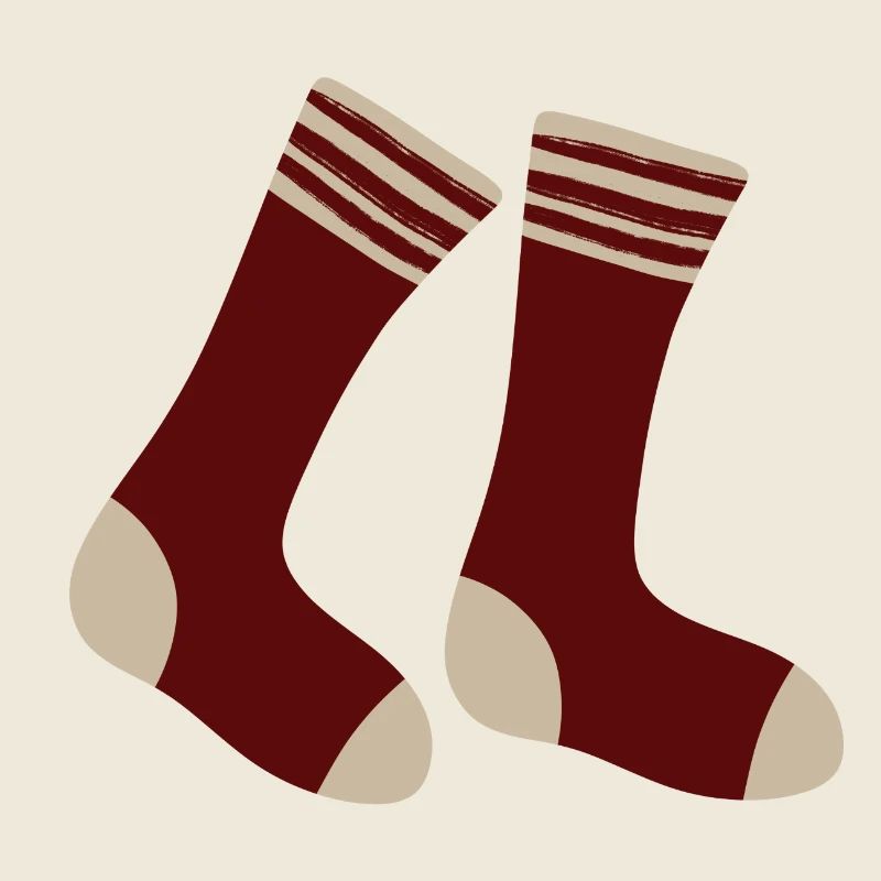 Chaussettes à orteils rayés bordeaux