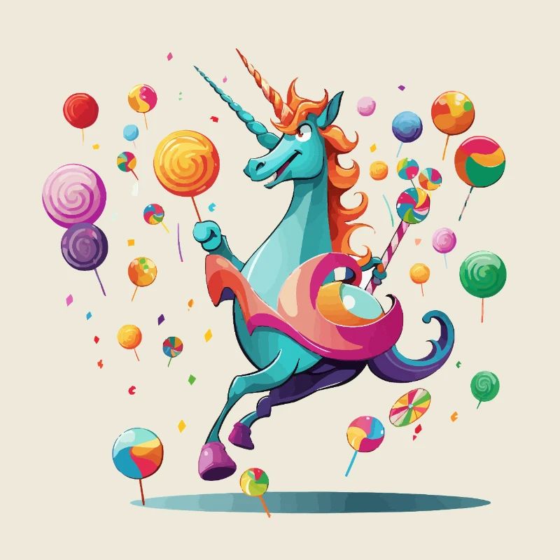 Paradis de sucette magique de licorne colorée
