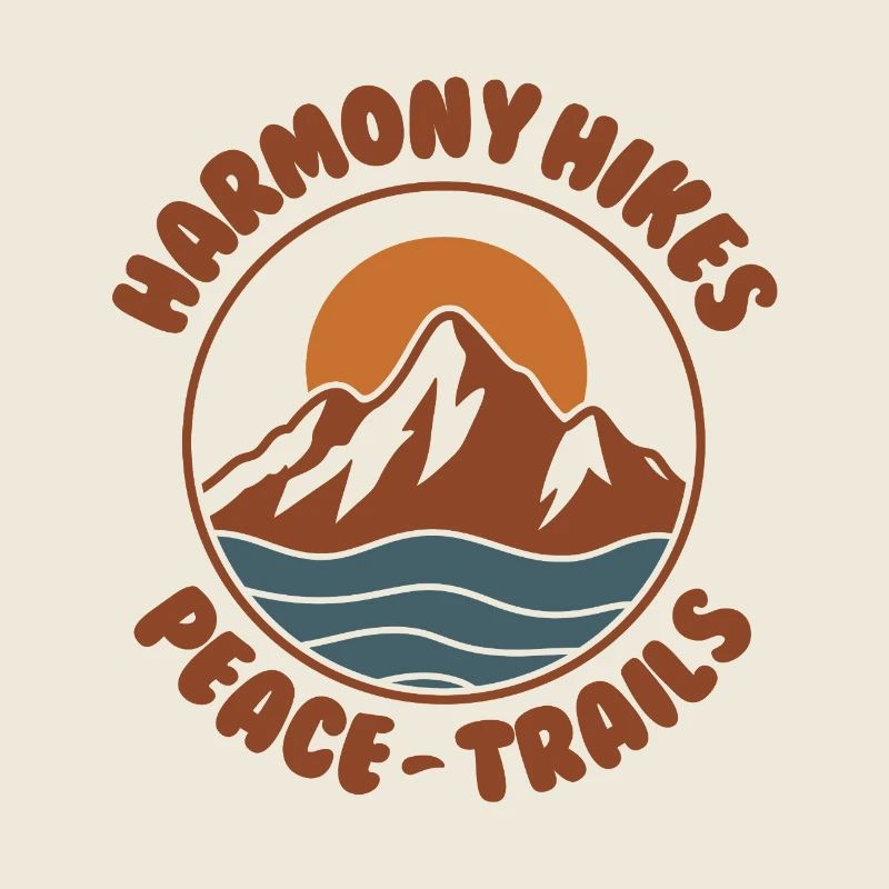 Harmonische Wanderung Berg Design Retro