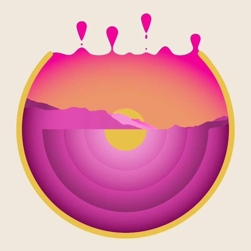 Retro Berglandschaft Urlaub Illustration