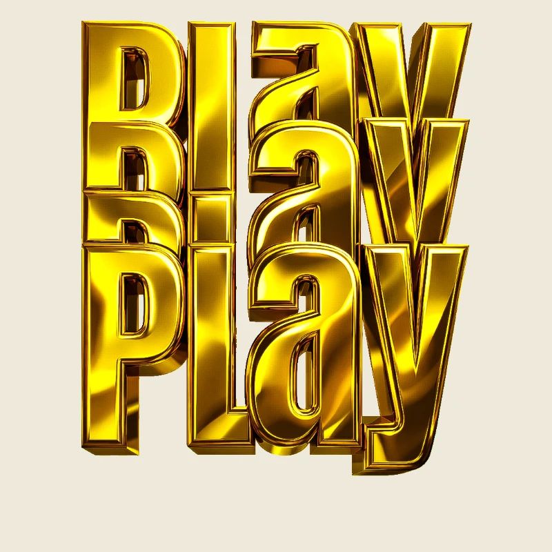 Golden 3D Typografie Blay Play