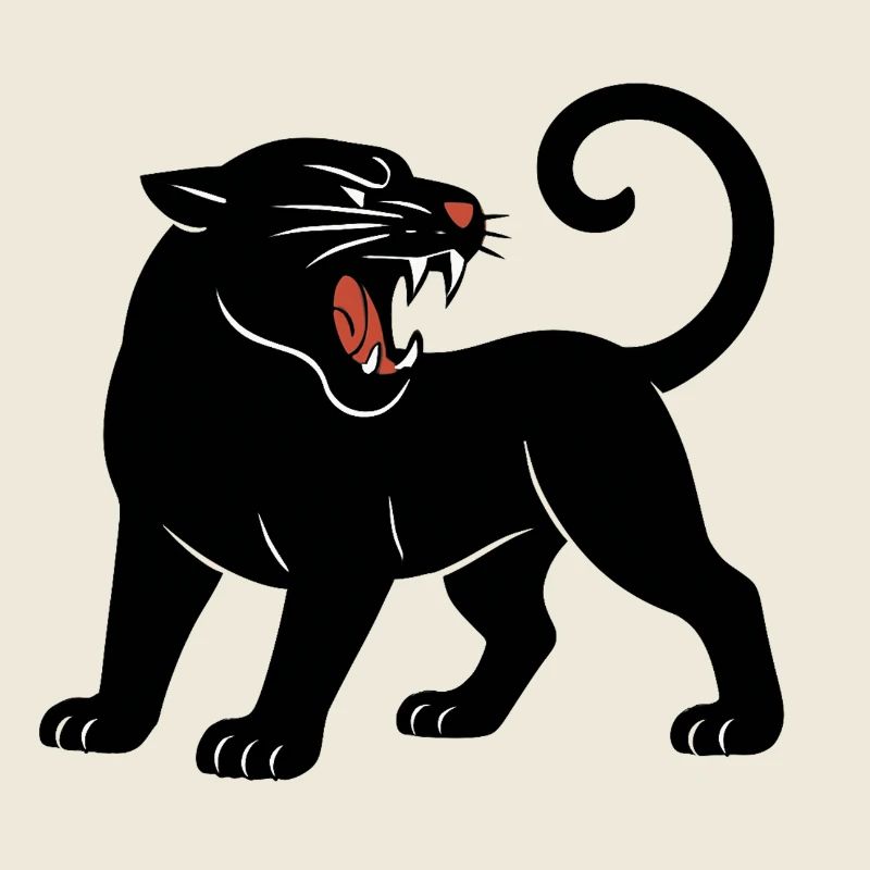 Schwarzer Panther Brüllt