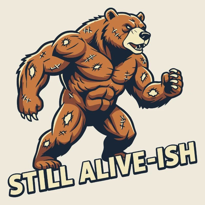 Undead Bear with Sewing Patches