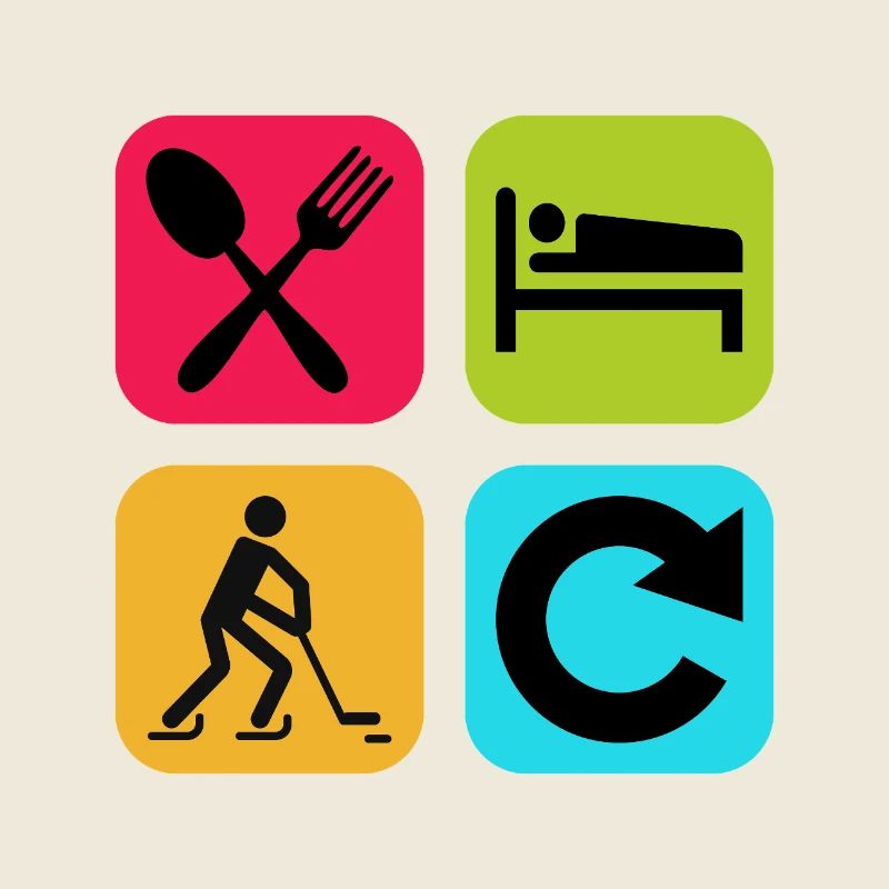 Répéter la citation drôle de Eat Sleep Hockey