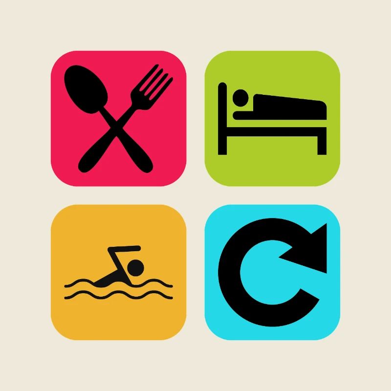 Eat Sleep Swimming Repeat Funny Quote Pool
