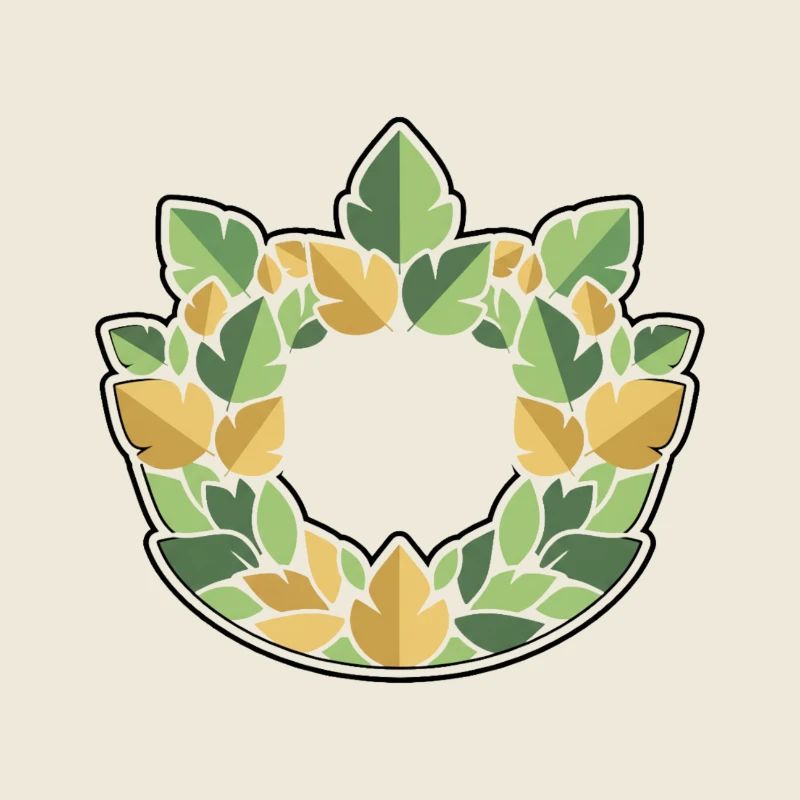 Blason naturel en couronne de laurier