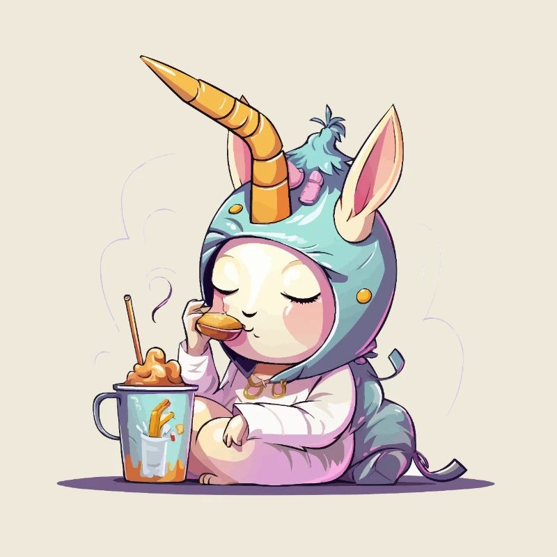 Rêve nue de licorne câline