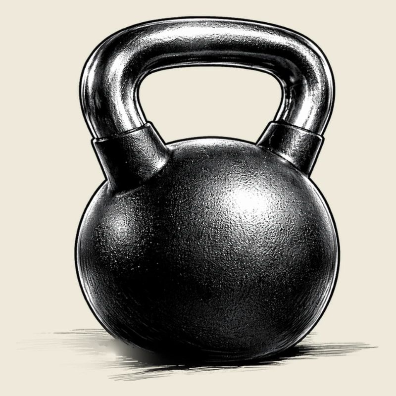 Dessin minimal pour l’entraînement de force avec kettlebell