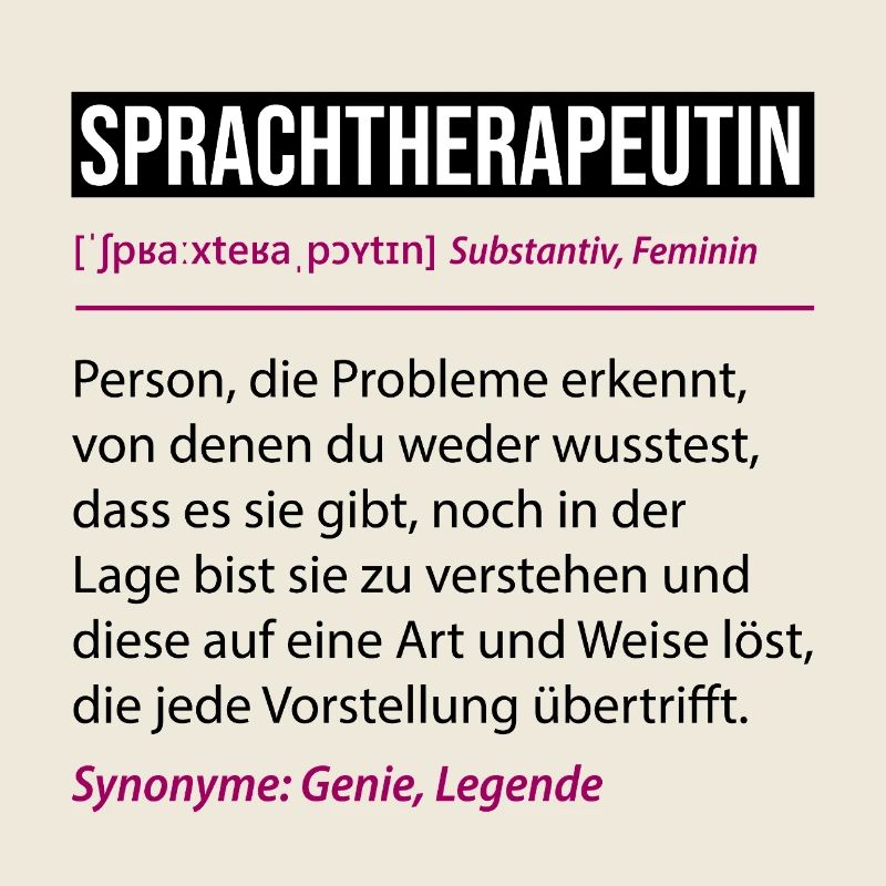 Sprachtherapeutin Definition Lustiges Beruf Spruch