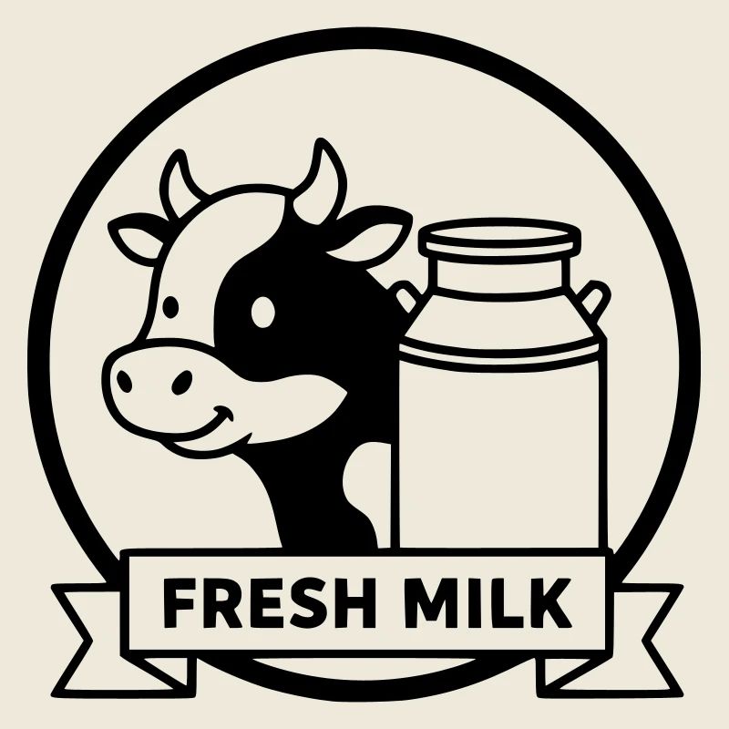 Logo vintage du lait de vache lait de vache