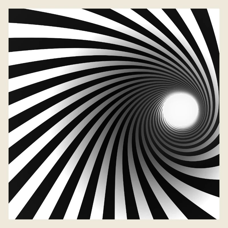 Schwarzer weißer Spiralwirbel