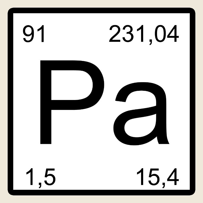 Typographie des éléments Protactinium Pa