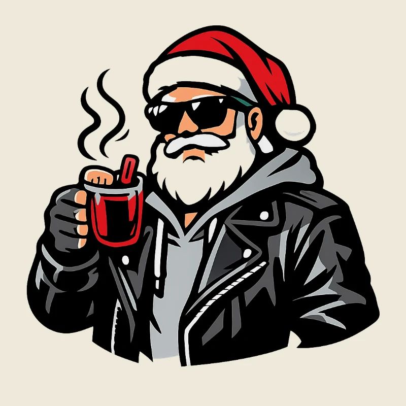Biker Santa Coffee Break