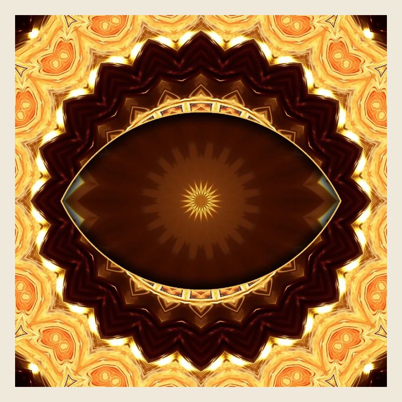 Mandala en or kaléidoscopique