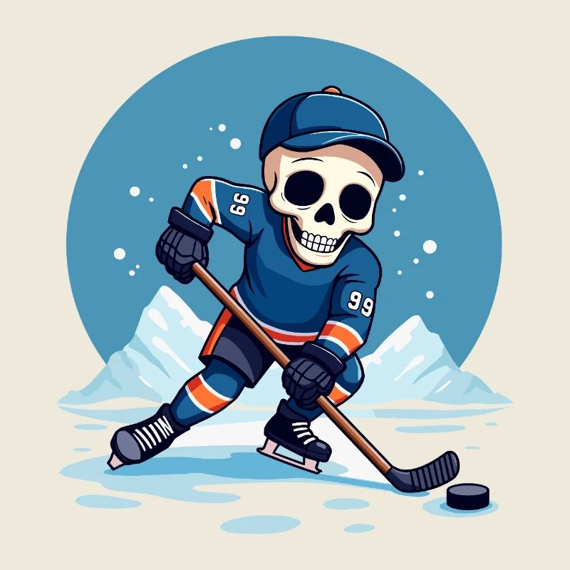Skelett Eishockeyspieler Nummer 99 Wintersport
