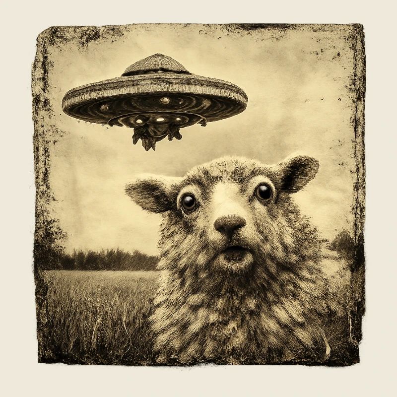 UFO Besuch auf der Weide