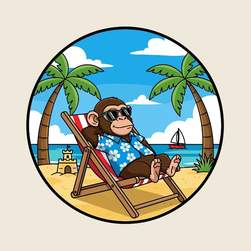 Coole Monkey Beach Vacation Summer Vibes