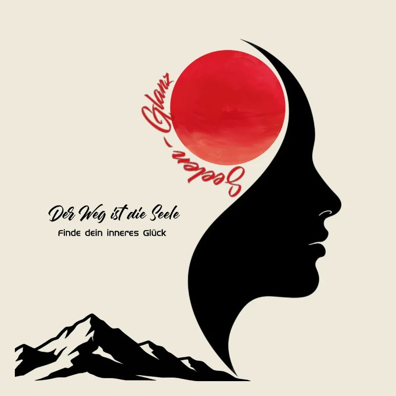 Sun Moon Silhouette with Red Orb