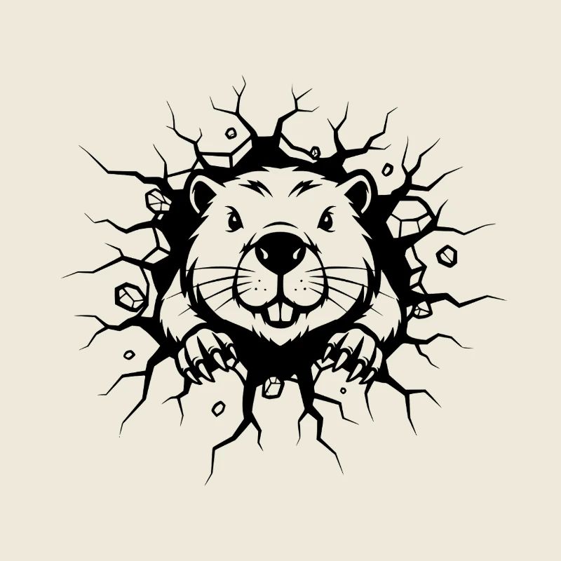 Biber Wanddurchbruch Lustiges Tierdesign