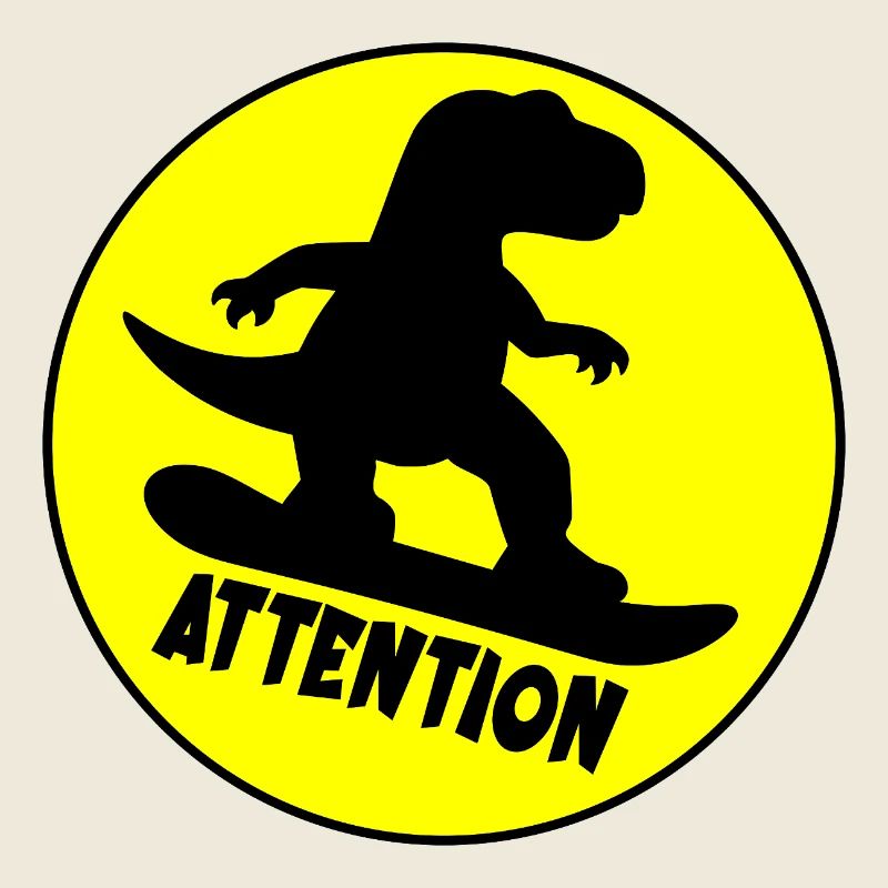 Achtung, snowboardender Dinosaurier