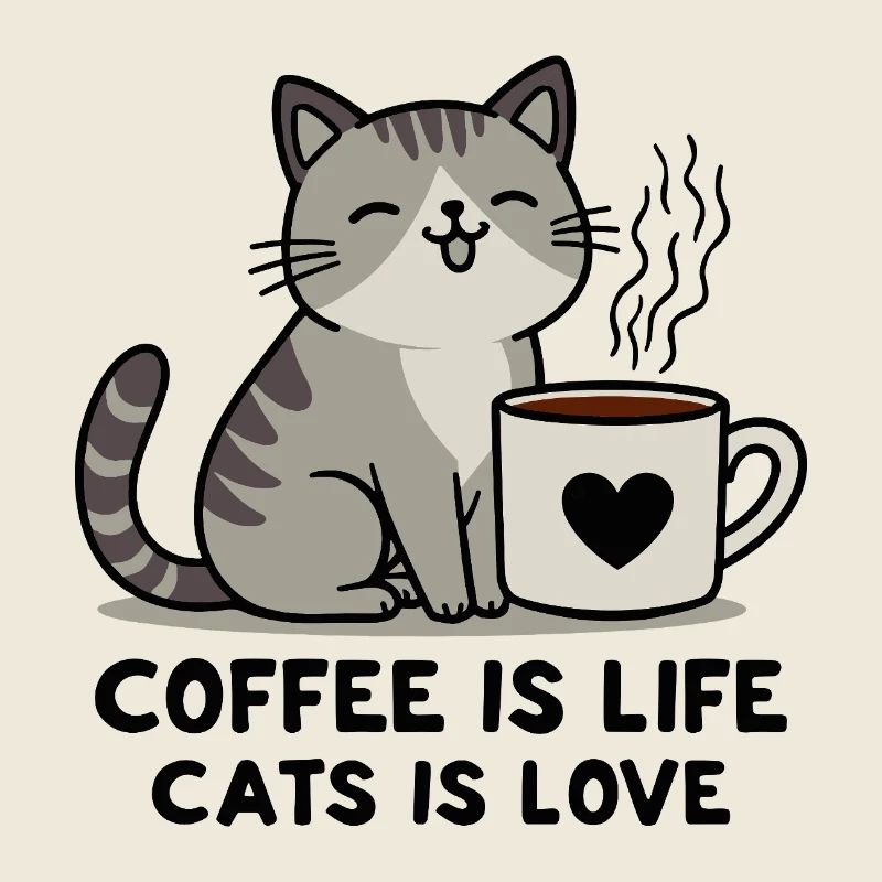 Le café, c’est la vie, les chats & l’amour Süße Katze Kaffee