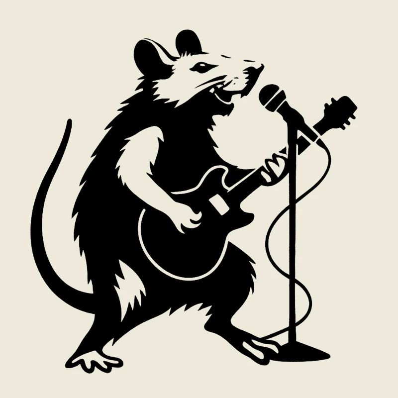 Ratterrock star with guitar
