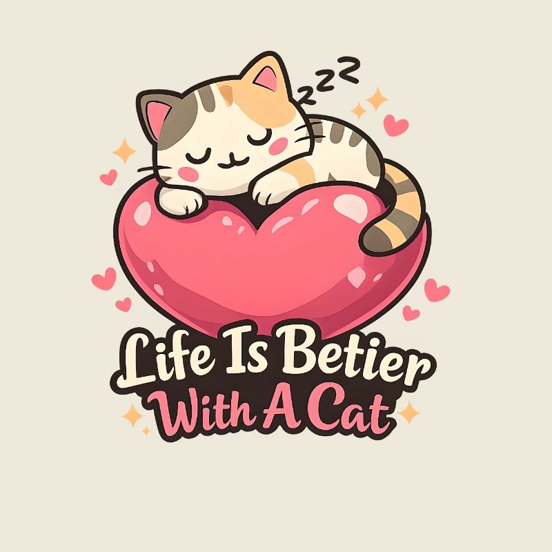 Life Is Better With A Cat Motiv