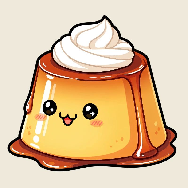 Pudding au caramel kawaï