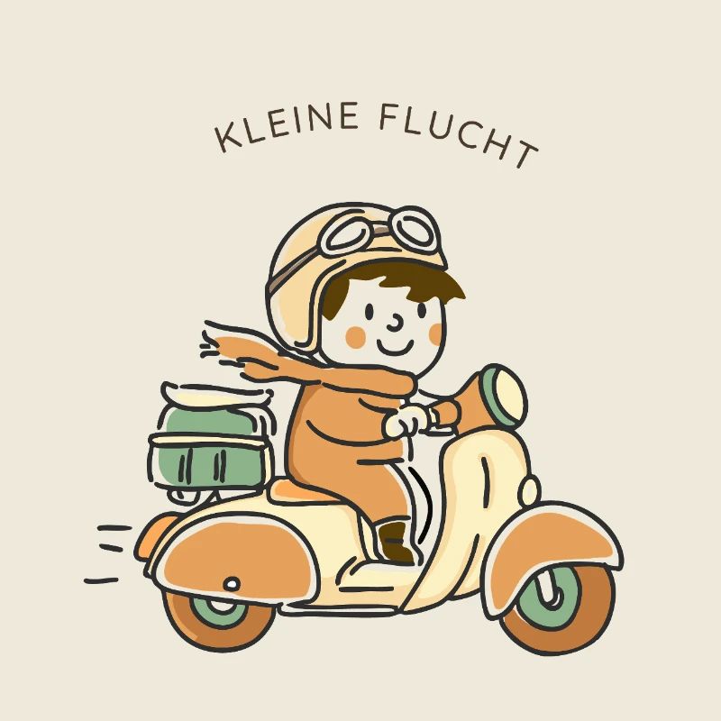 Kleine Flucht – Roller Illustration