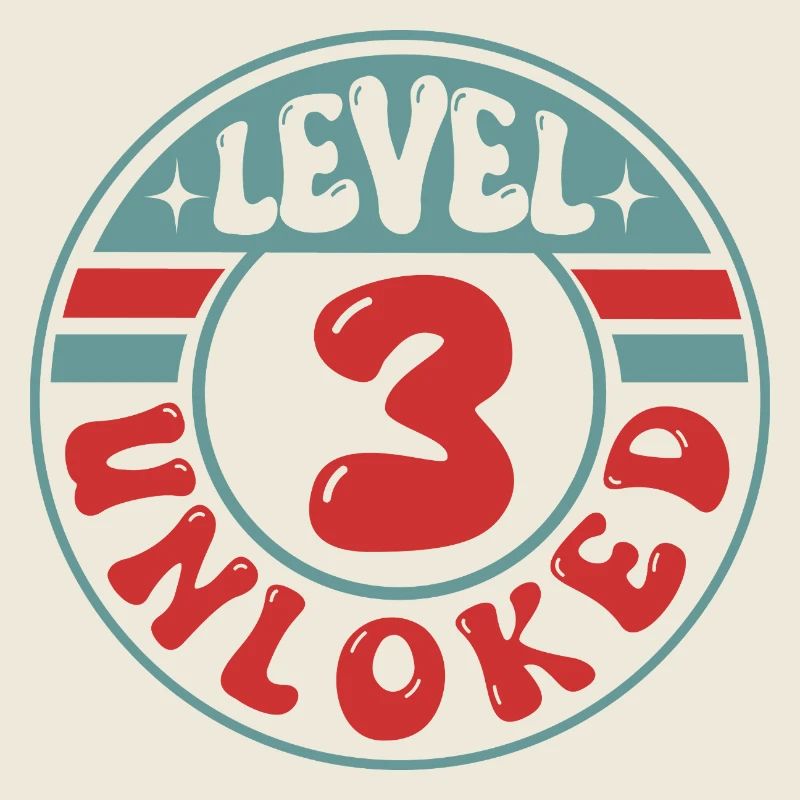 Niveau 3 débloqué – Design d’anniversaire de joueur cool