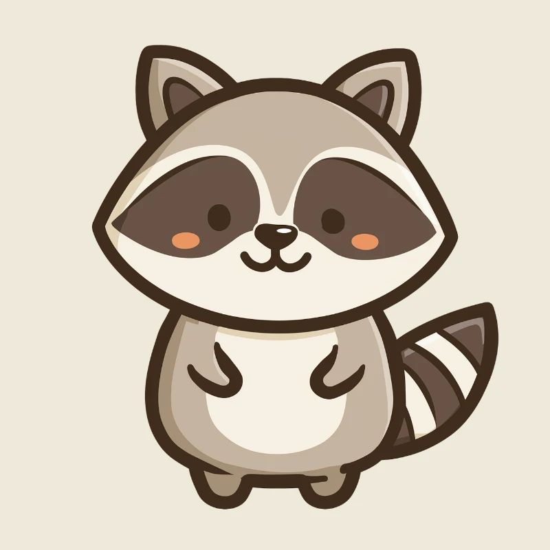 Raton laveur mignon – Animal kawaii forêt