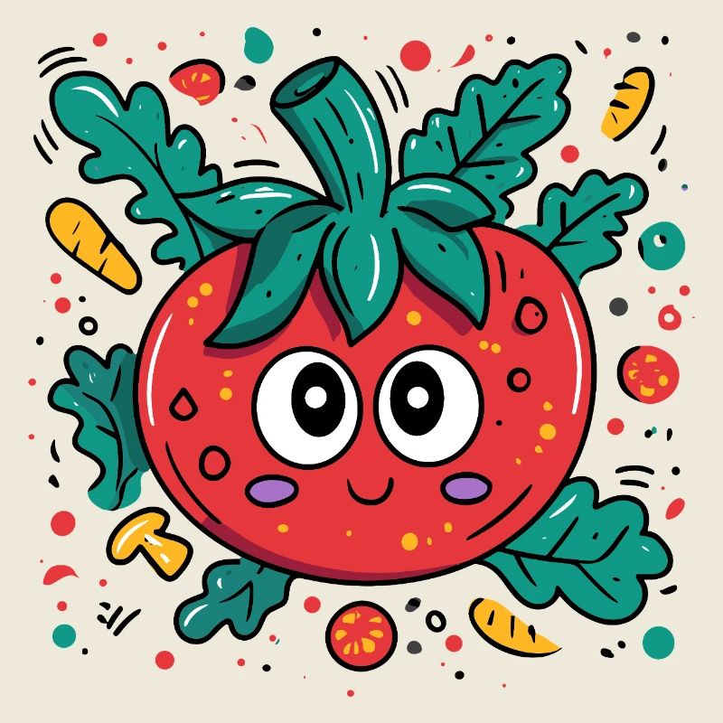 Kuscheltomate Cartoon