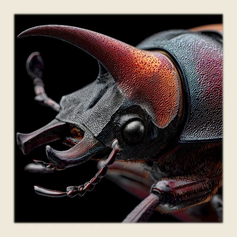 Portrait macro du scarabée rhinocéros Graphique de faune