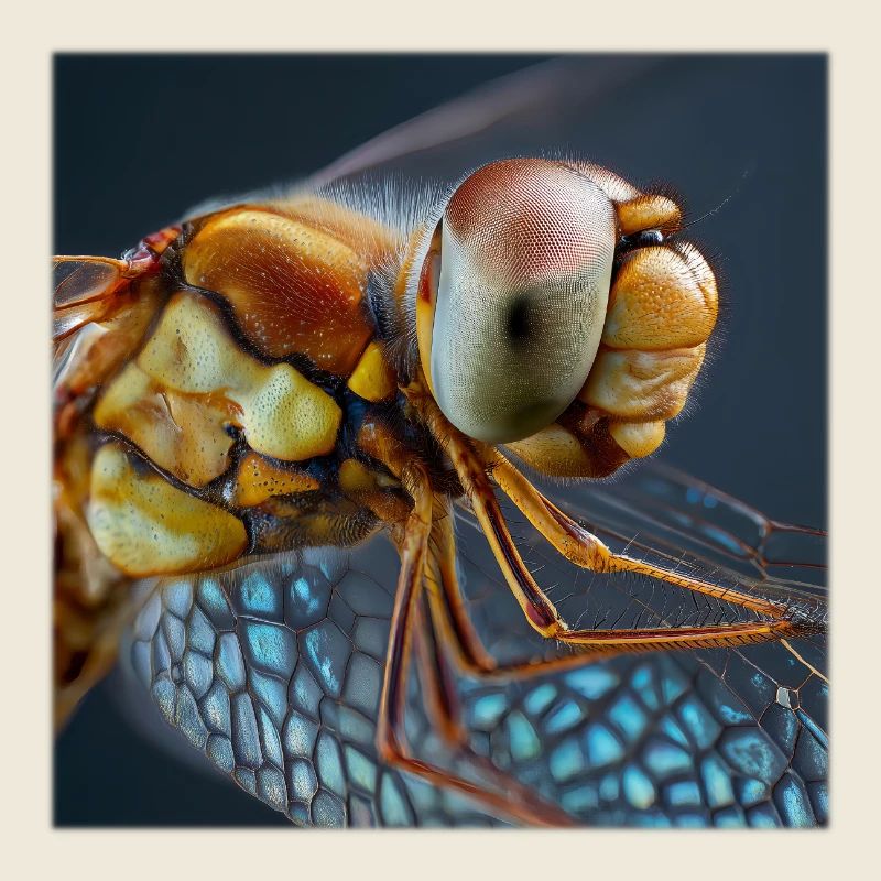 Extremes Libellen Makro Porträt Wildlife Grafik
