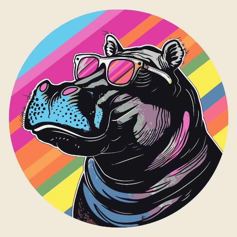 Hippo Sonnenbrillen Popart