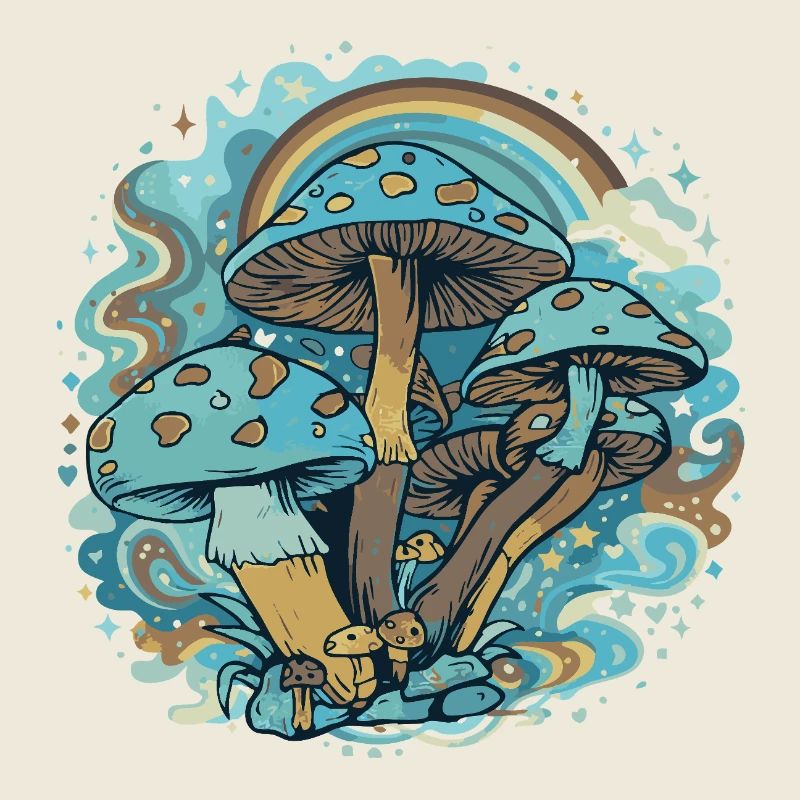 Forêt Merveilleuse des Champignons Bleus