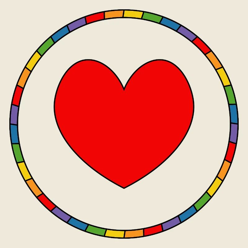 Queer LGBTQIA Herz im Regenbogenring
