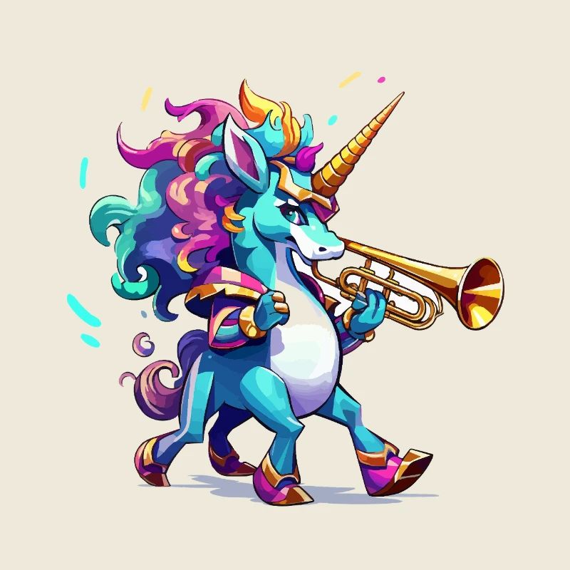 Einhorn Trompete Farbzauber